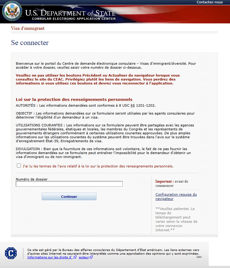 remplir le formulaire DS-260 pour la DV Lottery 2026